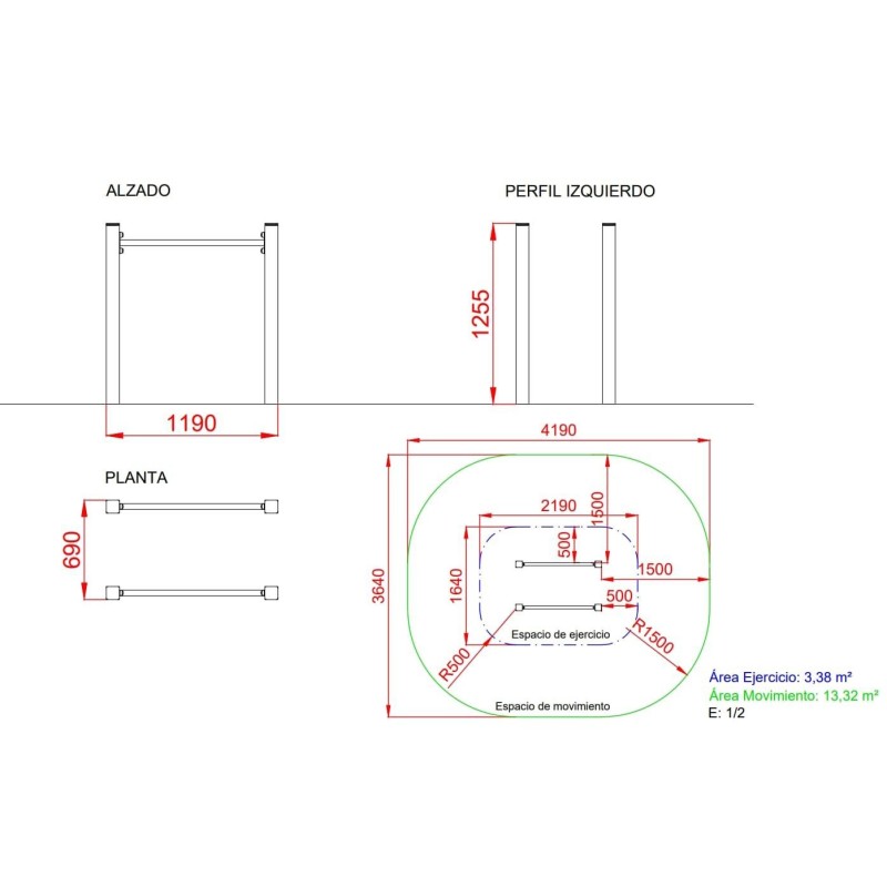 Barras Paralelas de madera