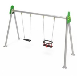 Columpio biplaza metálico asientos mixtos