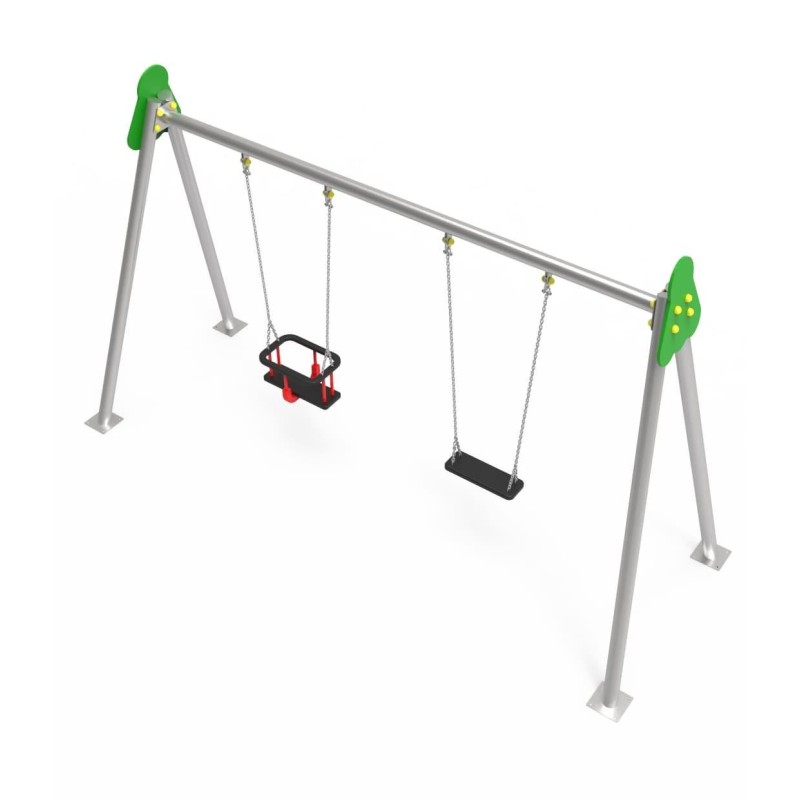 Columpio biplaza metálico asientos mixtos