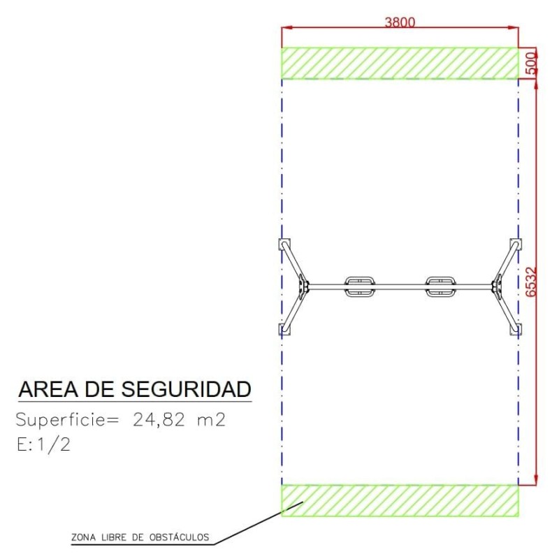 Columpio biplaza metálico asientos mixtos