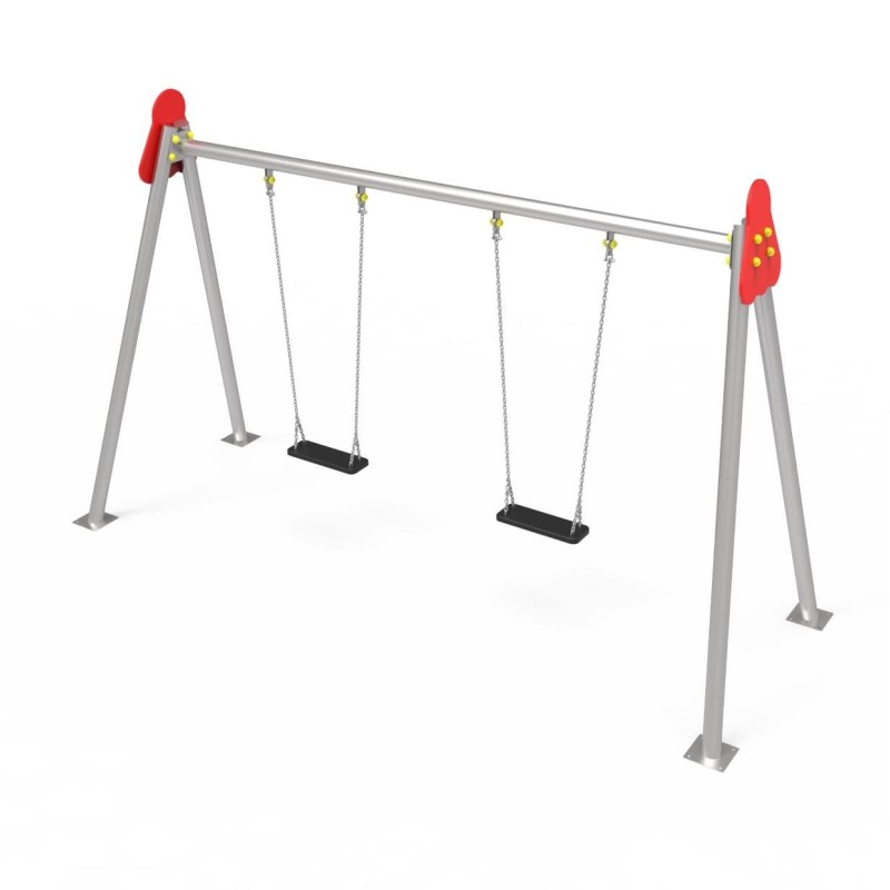 Columpio biplaza metálico asientos planos