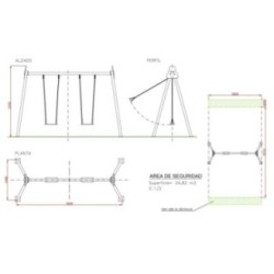 Columpio biplaza metálico asientos planos