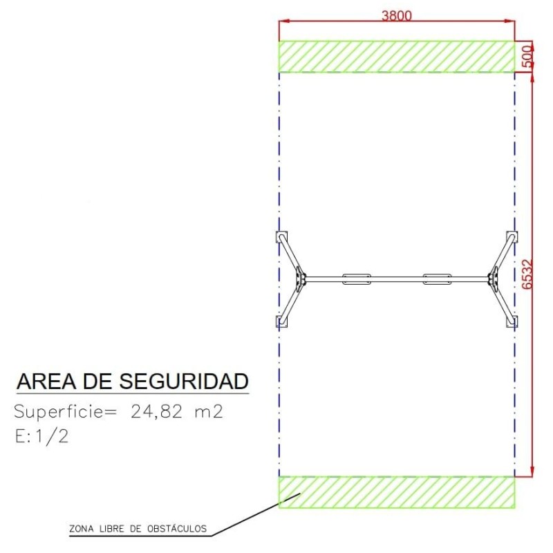 Columpio biplaza metálico asientos planos