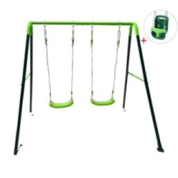 Baloiço metálico duplo MASGAMES OLEA + assento criança