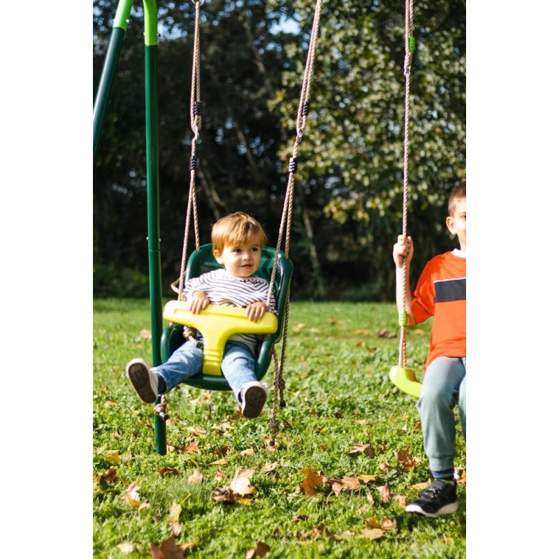 Baloiço metálico duplo MASGAMES OLEA + assento criança