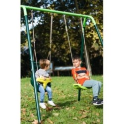 Baloiço metálico duplo MASGAMES OLEA + assento criança