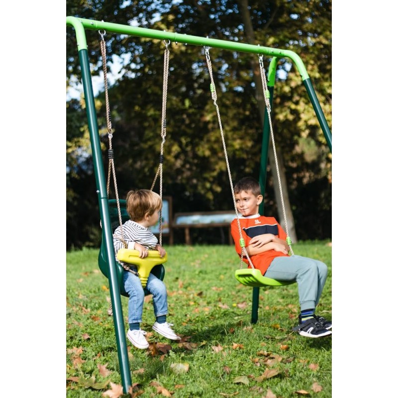 Baloiço metálico duplo MASGAMES OLEA + assento criança