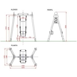 Baloiço Metálico Duo CHAXI plano + bebê
