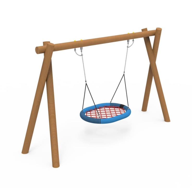 Baloiço ninho de madeira robinia Oix