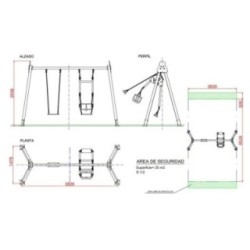 Columpio triple CHAXI plano + mixtos