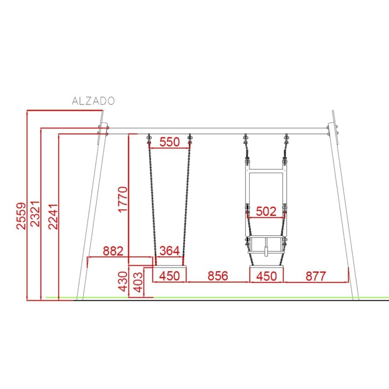 Gronxador triple Metàl·lic CHAXI pla + mixtes