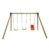 Columpio de madera cuadrada Masgames NORI XL + asiento bebé