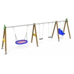 Columpio Triple VIVALDI + Asiento Inclusivo + Asiento Nido