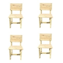 Conjunto de 4 cadeiras de exterior em madeira MASGAMES BATEA