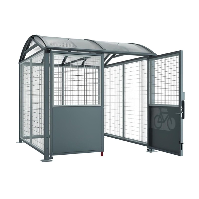 Refugio para bicicletas con puerta Chapa L