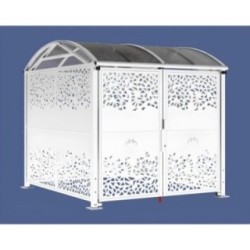 Refugio para bicicletas con puerta Chapa L