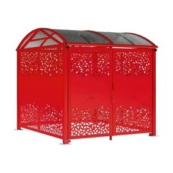 Refugio para bicicletas con puerta Chapa L