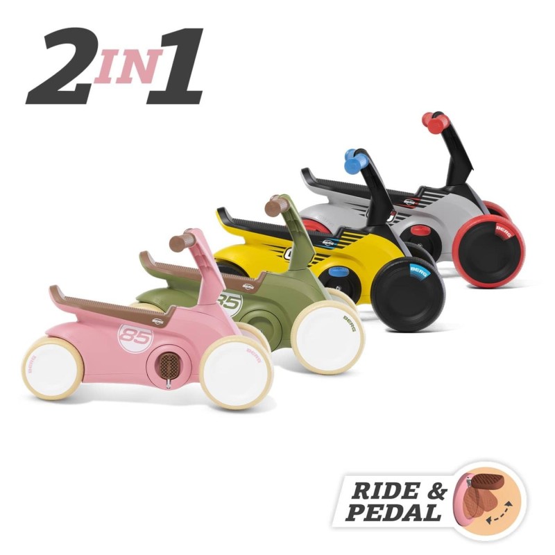 BERG GO² Retro Pink andador evolutivo a coche de pedales