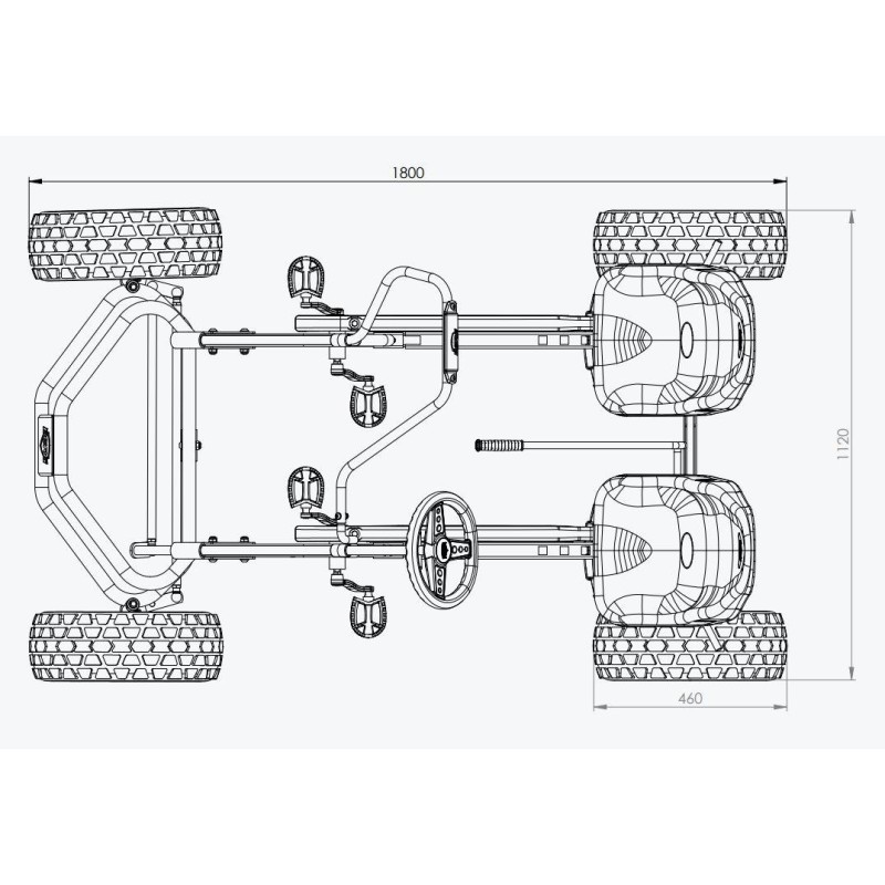 Cuadriciclo a pedales BERG DUO COASTER BFR