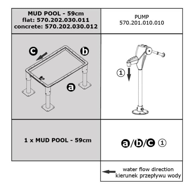 Parque infantil agua módulo poça de lama altura 59 cm