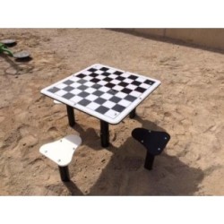 Mesa de ajedrez de exterior con 4 asientos