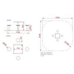 Mesa de 3 en Raya de exterior con 4 asientos