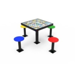 Mesa del juego de la oca de exterior con 4 asientos