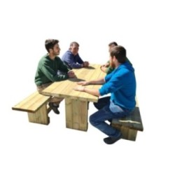 Mesa de piquenique quadrada de madeira MASGAMES CALELLA