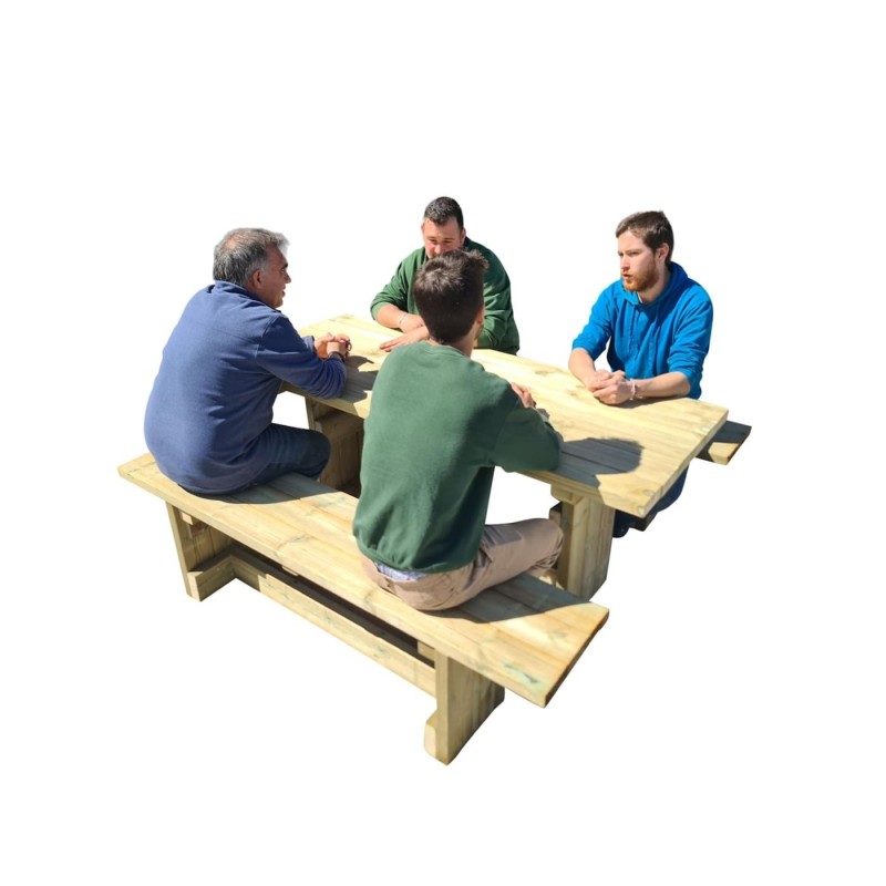 Mesa de piquenique quadrada de madeira MASGAMES CALELLA