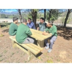 Mesa de piquenique quadrada de madeira MASGAMES CALELLA