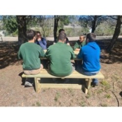 Mesa de piquenique quadrada de madeira MASGAMES CALELLA
