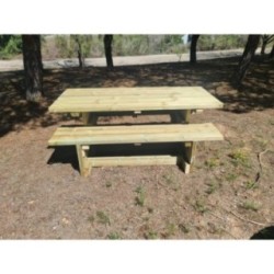 Mesa de piquenique quadrada de madeira MASGAMES CALELLA