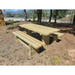 Mesa de piquenique quadrada de madeira MASGAMES CALELLA