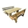 Mesa de madera exterior MASGAMES CALELLA con bancos con respaldo MASGAMES VIC