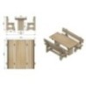 Mesa de madera exterior MASGAMES CALELLA con bancos con respaldo MASGAMES VIC