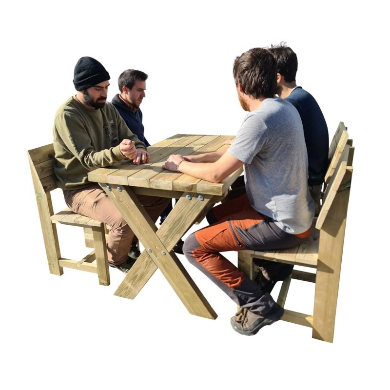 Taula de fusta MASGAMES XERTA 120 amb cadires MASGAMES BATEA