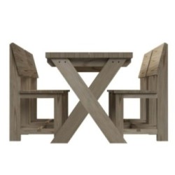 Taula de fusta MASGAMES XERTA 120 amb cadires MASGAMES BATEA