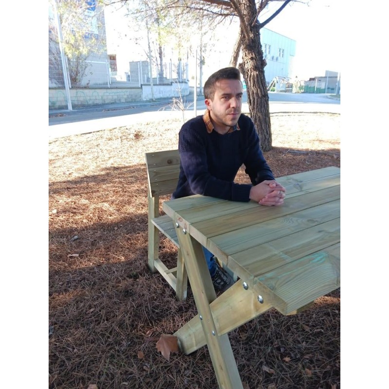 Taula de fusta MASGAMES XERTA 120 amb cadires MASGAMES BATEA