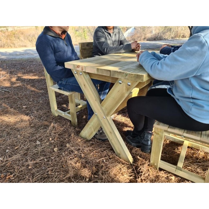 Taula de fusta MASGAMES XERTA 120 amb cadires MASGAMES BATEA