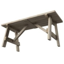 Mesa de madera ZURICH con bancos con respaldo VIC