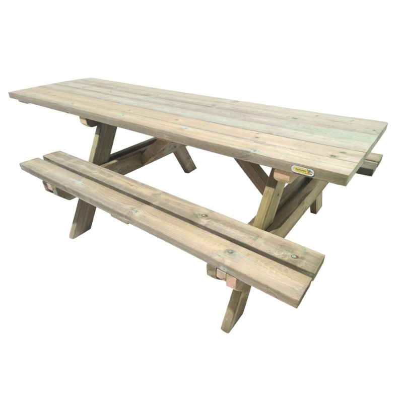 Taula de picnic adaptada MASGAMES LYON de fusta per exterior