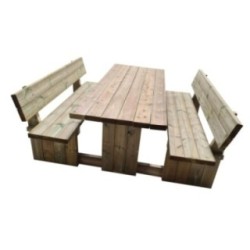 Mesa de piquenique quadrada de madeira MASGAMES CANET