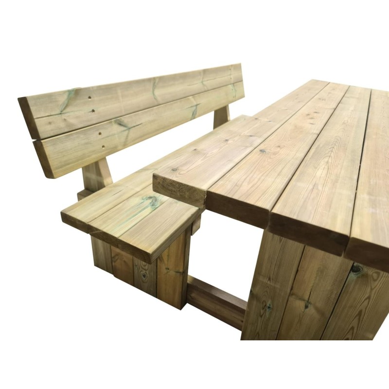 Mesa de piquenique quadrada de madeira MASGAMES CANET