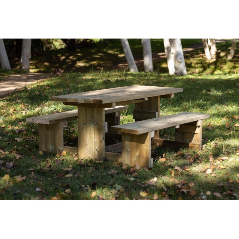 Mesa de piquenique quadrada de madeira MASGAMES CANET