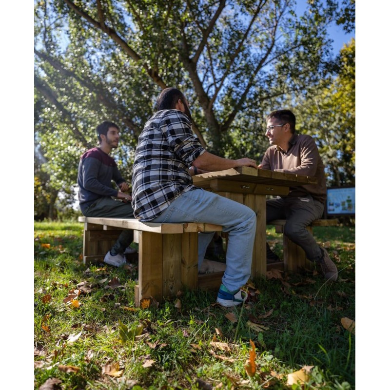 Mesa de piquenique quadrada de madeira MASGAMES CANET