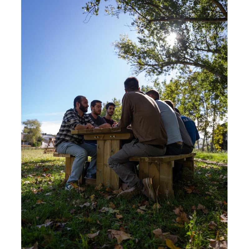 Mesa de piquenique quadrada de madeira MASGAMES CANET