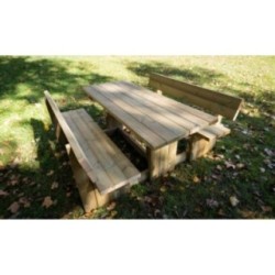 Mesa de piquenique quadrada de madeira MASGAMES CANET