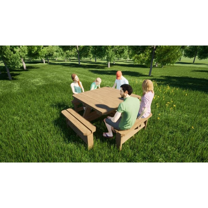 Mesa de picnic cuadrada MASGAMES BALTIC