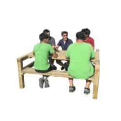 Taula de picnic MASGAMES TÒQUIO de fusta per exterior