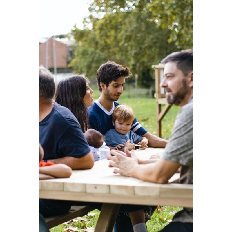 Taula de picnic MASGAMES TÒQUIO de fusta per exterior